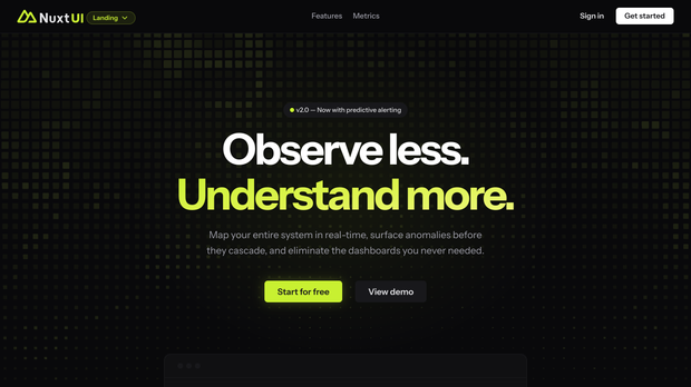 Template Landing screenshot